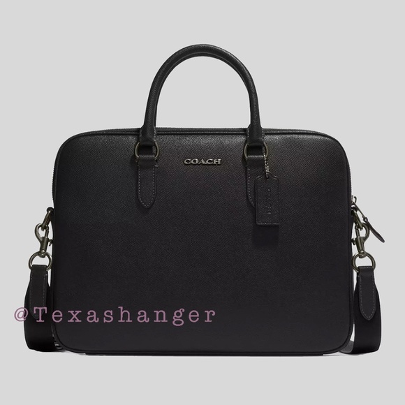 NWT COACH Liam Compact Briefcase Black CJ652 - Picture 1 of 13